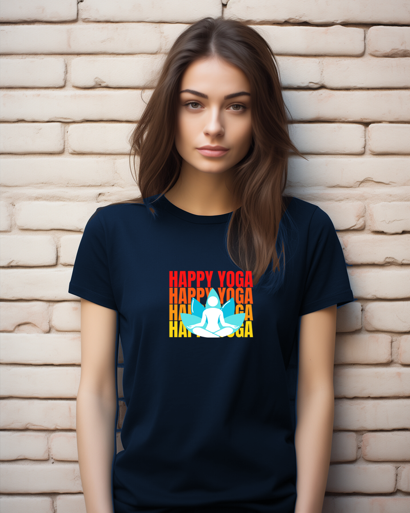 Happy Yoga - Unisex premium cotton Half sleeves T-Shirt