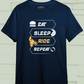 Eat Sleep Ride Repeat -100% Cotton Half sleeves Biker T-Shirt