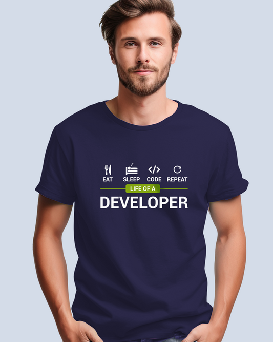 Life of a Developer - Programmer / Developer Unisex Cotton T-Shirt