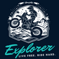 Explorer - Unisex 100% cotton Half sleeves Biker T-Shirt