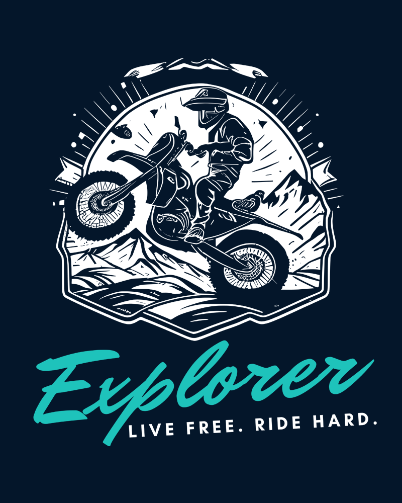 Explorer - Unisex 100% cotton Half sleeves Biker T-Shirt