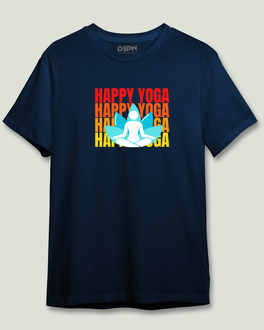 Happy Yoga - Unisex premium cotton Half sleeves T-Shirt