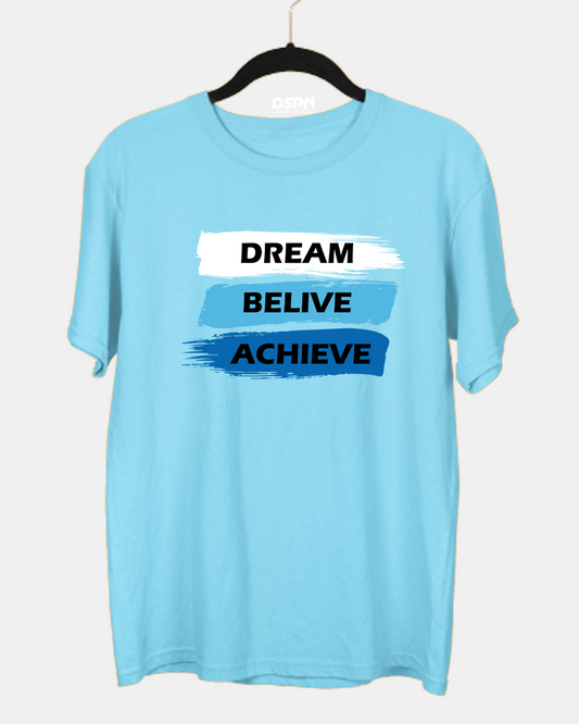 Dream-Believe-Achieve - Men's short sleeve round neck 100% cotton T-Shirt