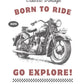 Classic Vintage - Born to Ride - Round neck Premium cotton T-Shirt
