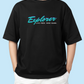 DSPN CLOTHING - Explorer Men's 100% cotton Half sleeves oversize baggy fit Biker T-Shirt