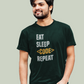 Eat Sleep Code Repeat 100% Cotton Premium Round neck  Programmer T-Shirt