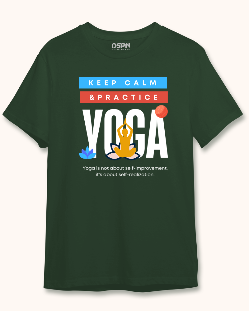 Keep Calm & Practice Yoga - Unisex 100% premium half sleeves cotton t-shirt