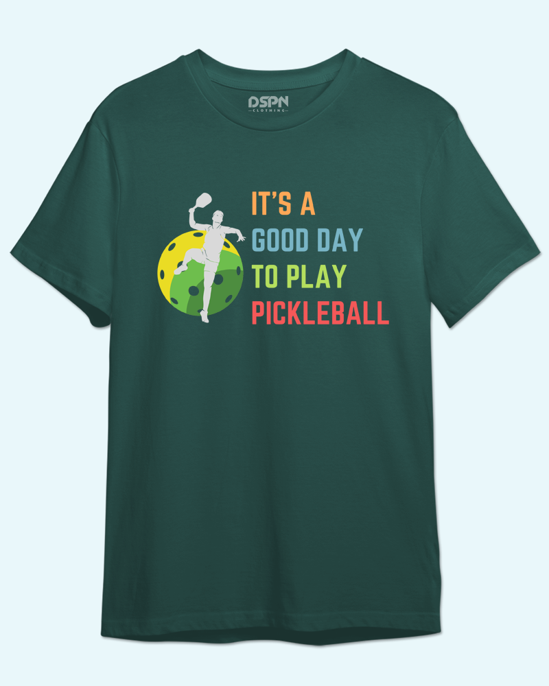 It's a good day to play Pickleball - Premium 100% Cotton Round Neck Biker T- Shirt