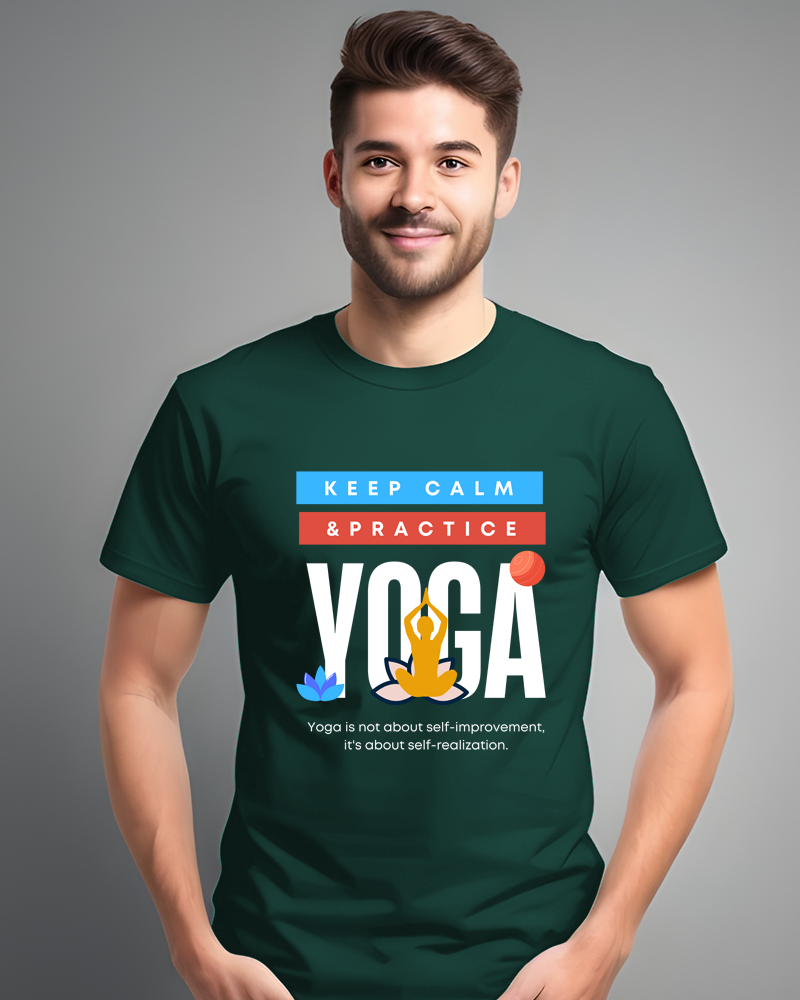 Keep Calm & Practice Yoga - Unisex 100% premium half sleeves cotton t-shirt