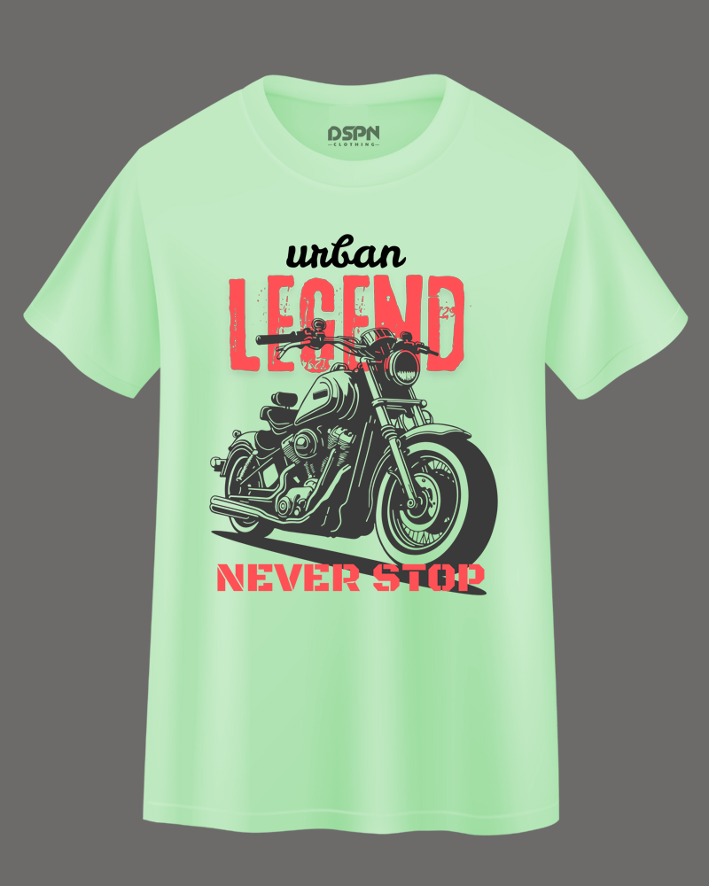 Urban Legend Never Stop - Premium 100% Cotton Round Neck Biker T- Shirt