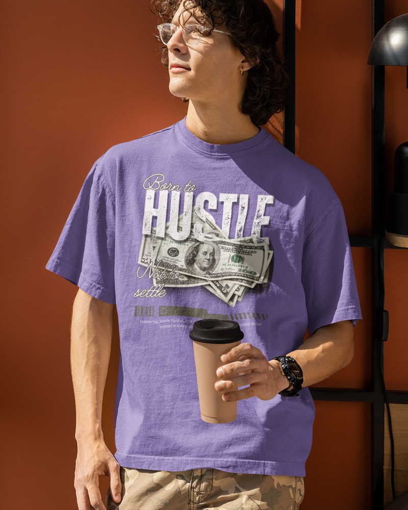 Unisex Oversized T-Shirt - Born to Hustle, Not to Settle