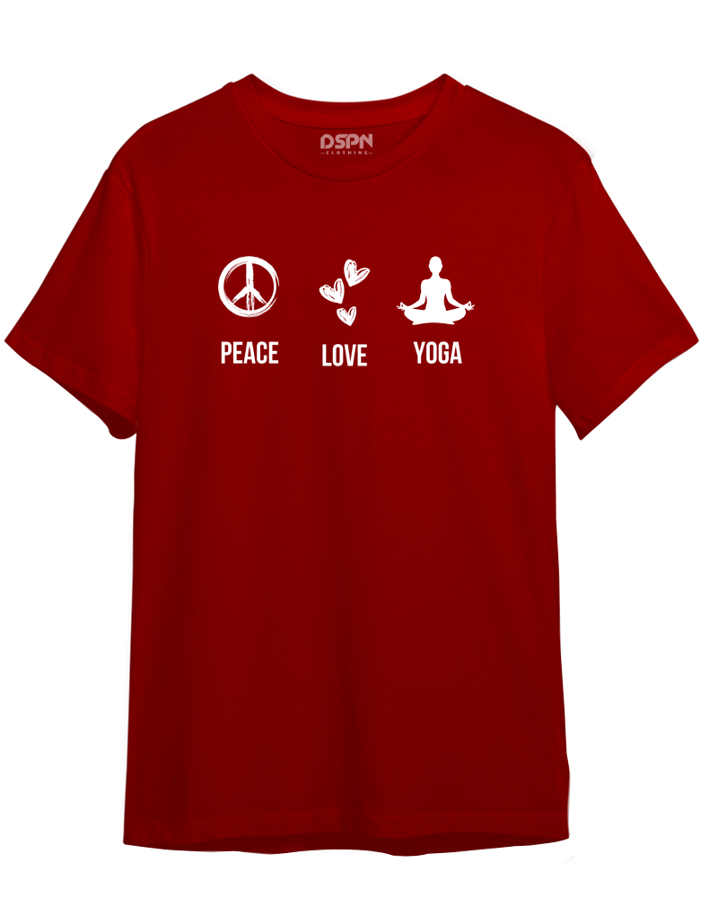 Peac-Love-Yoga Premium cotton Yoga T-Shirt