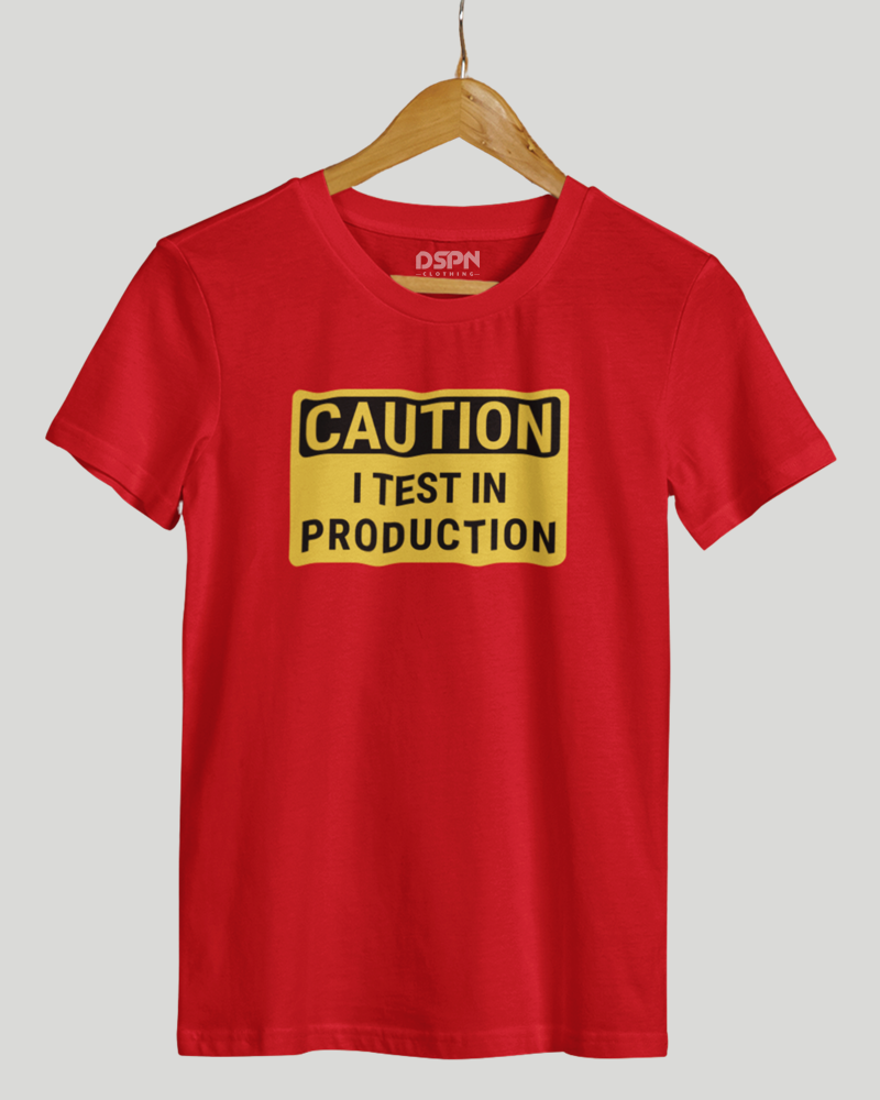 Caution - I text in Production - Programmer Premium Unisex T-shirt