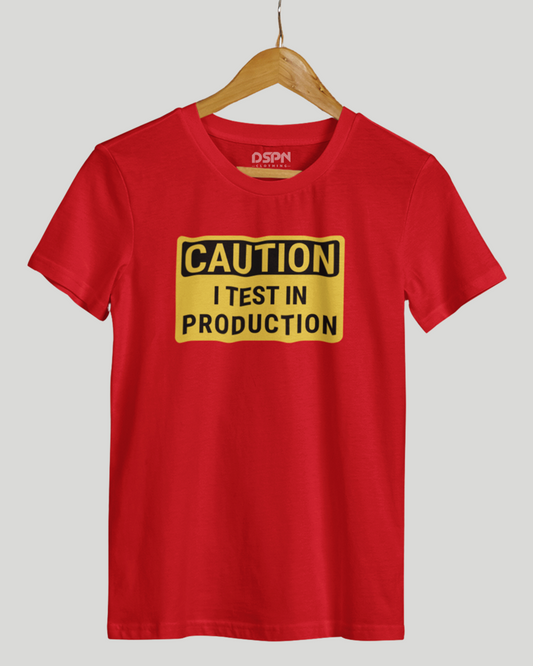 Caution - I text in Production - Programmer Premium Unisex T-shirt