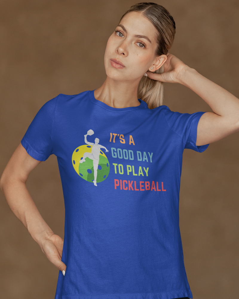 It's a good day to play Pickleball - Premium 100% Cotton Round Neck Biker T- Shirt