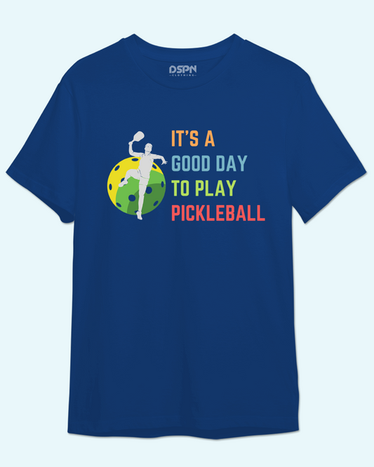 It's a good day to play Pickleball - Premium 100% Cotton Round Neck Biker T- Shirt