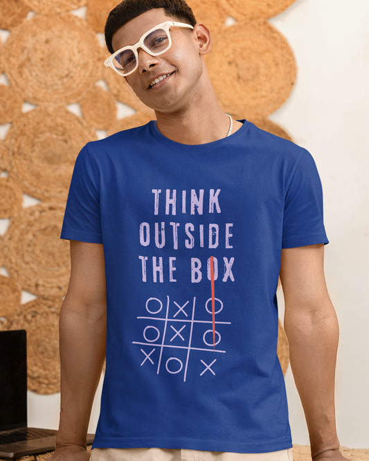 Think outside the box - Men Half Sleeve round neck 100% Cotton T-Shirt
