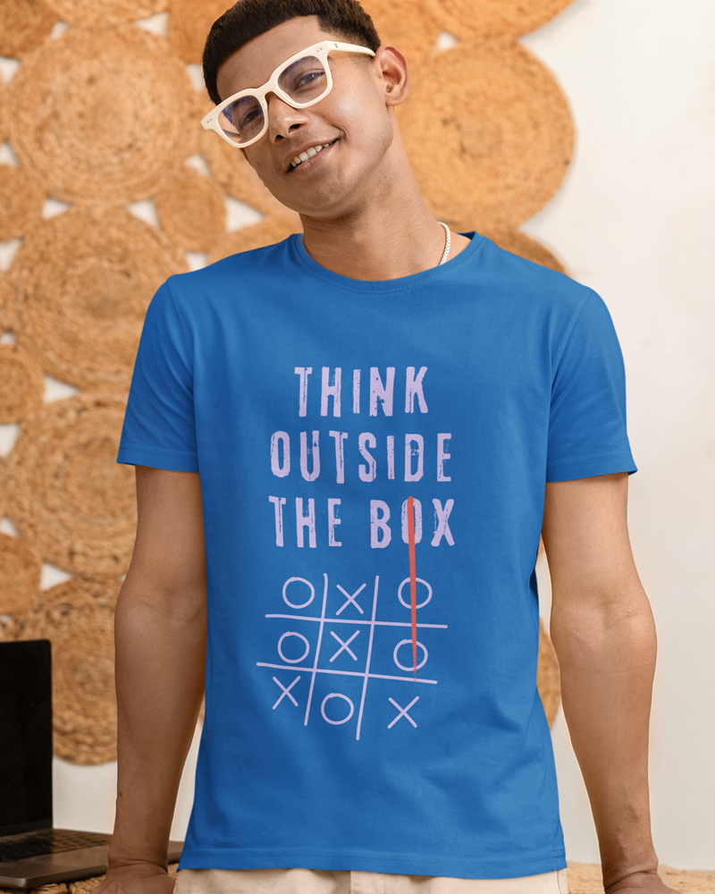 Think outside the box - Men Half Sleeve round neck 100% Cotton T-Shirt