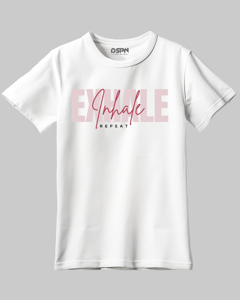 Inhale, Exhale - Unisex Premium 100% Cotton Half-sleeve Yoga T-Shirt.