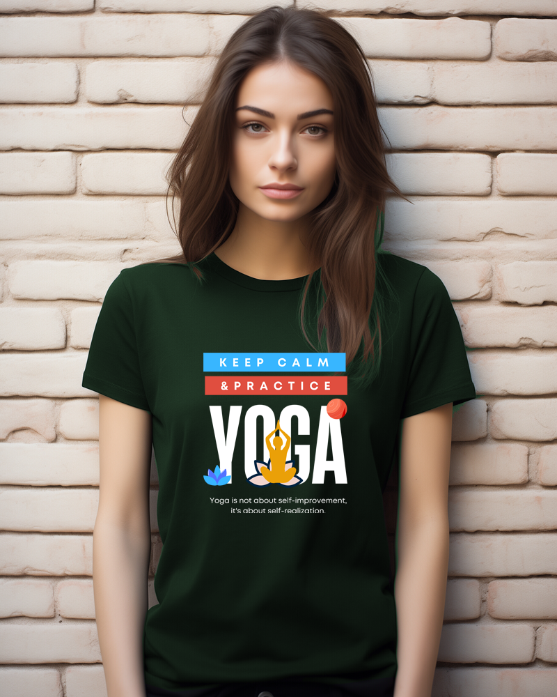 Keep Calm & Practice Yoga - Unisex 100% premium half sleeves cotton t-shirt