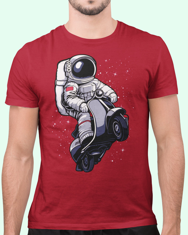 Men's T shirt - Astronaut on Scooter