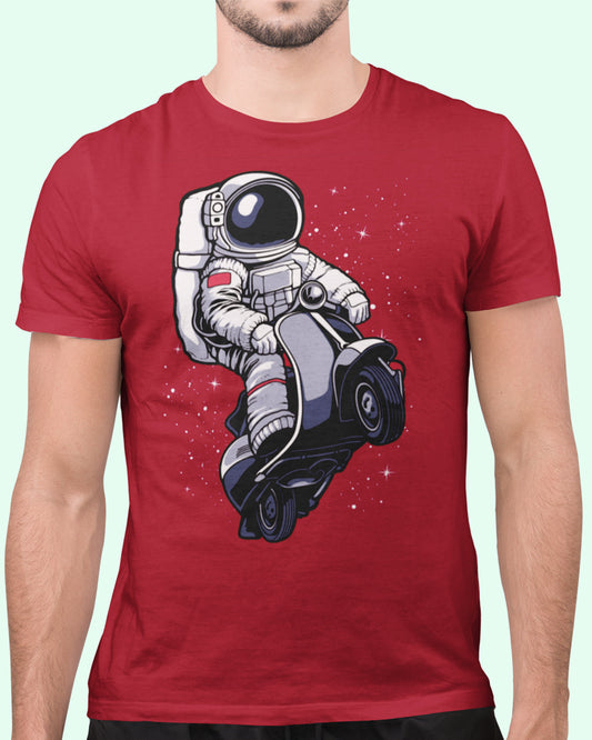 Men's T shirt - Astronaut on Scooter