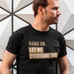 Hang on - Let me overthink this. Men's round neck t shirt.