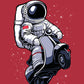 Men's T shirt - Astronaut on Scooter