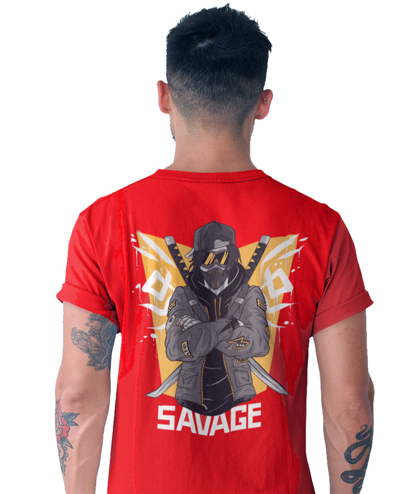 03 - Savage Anime - Short Sleeves T Shirt - Maroon