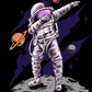 Men's Black T Shirt  - Astronaut