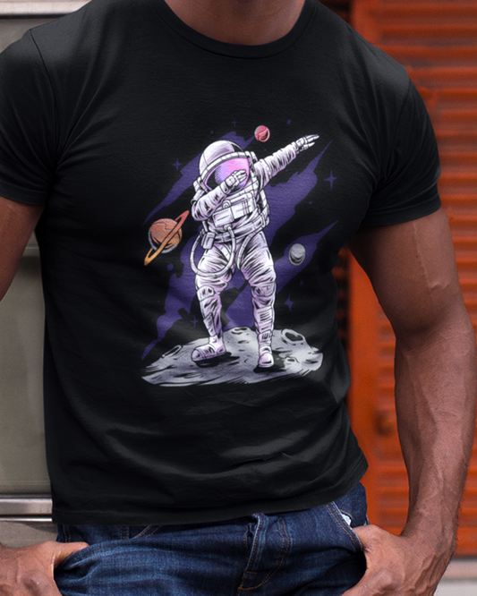 Men's Black T Shirt  - Astronaut