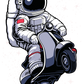 Men's T shirt - Astronaut on Scooter