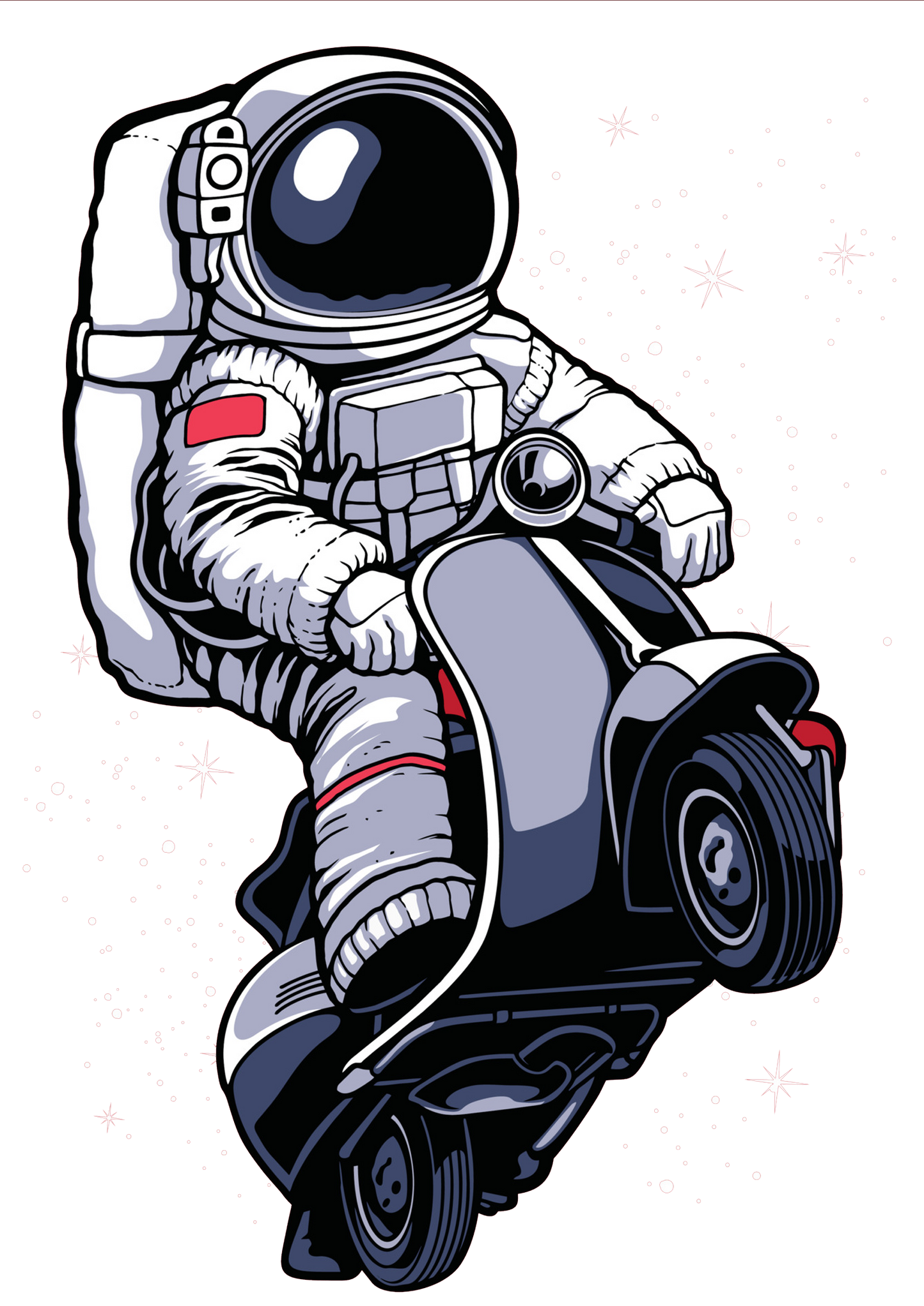 Men's T shirt - Astronaut on Scooter